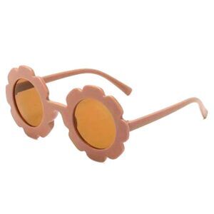 Cute girls' flower sunglasses dark pink